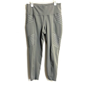 Old Navy Active Pants Womens XL High Rise Light Gray‎ Moto Workout Athletic Wear